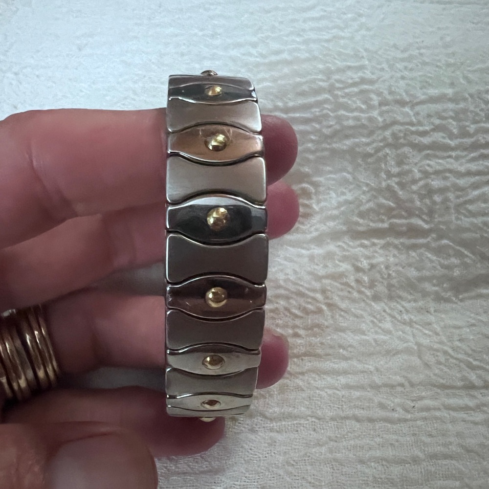 Milor Italy SS & 18k stretch bracelet.  Gently used.